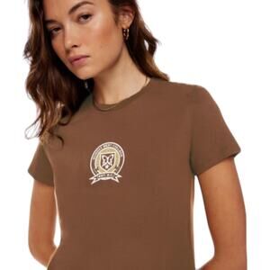 New Aritzia Sunday Best Brown Tee Size L